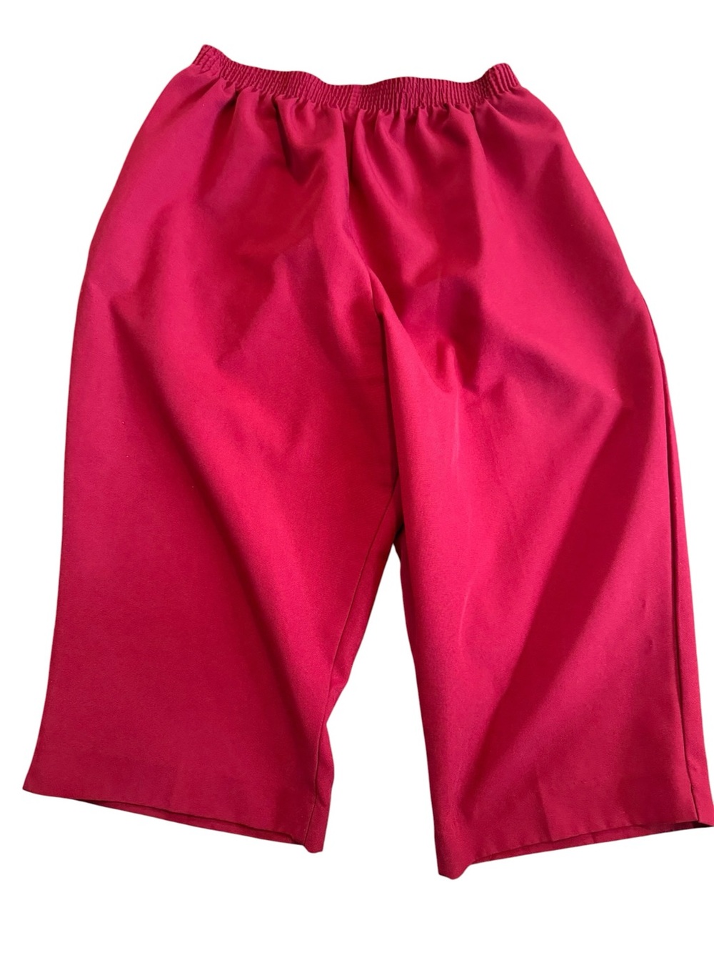 Womens BonWorth Deep Red Elastic Waist capris Size LP